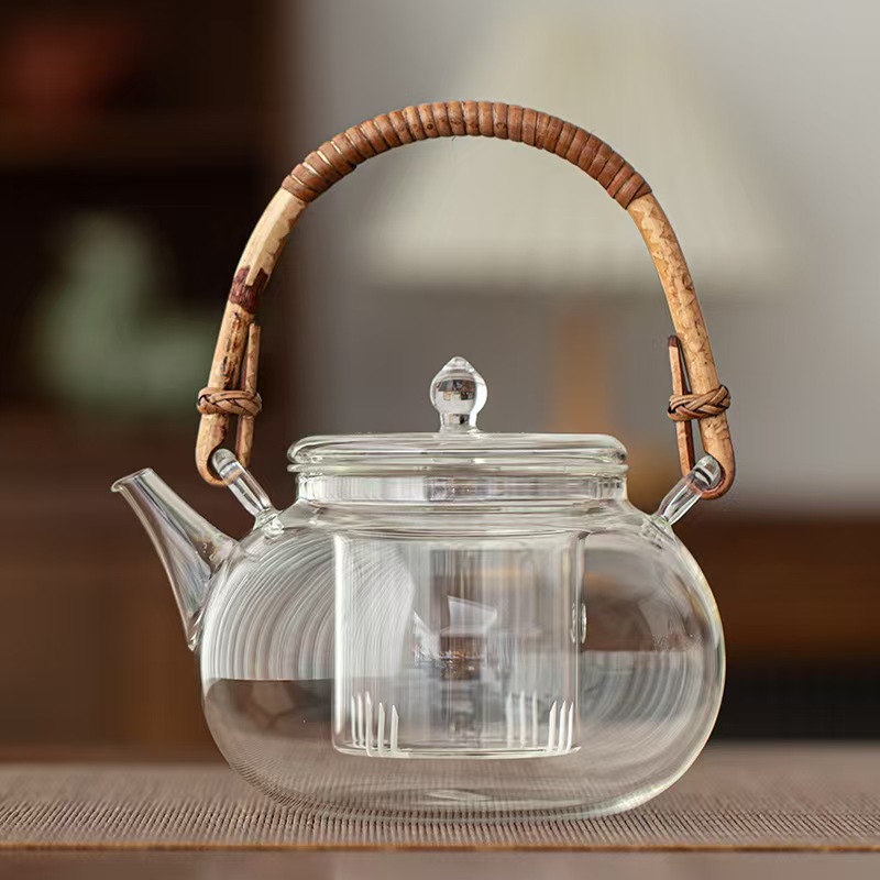 Suuri kapasiteetti Bamboo Rattan Glass Kahva -ruukku